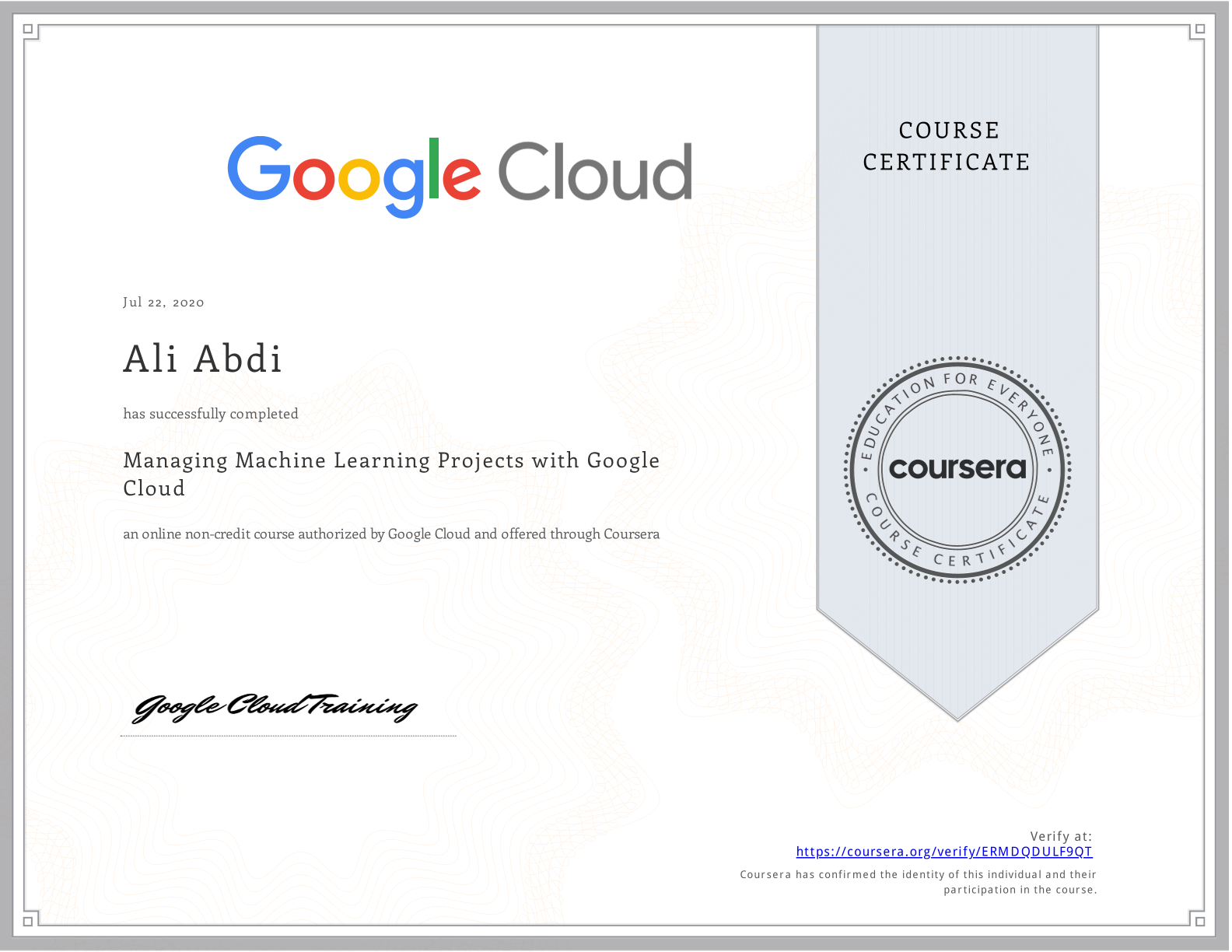 Managing Machine Learning Projects with Google Cloud