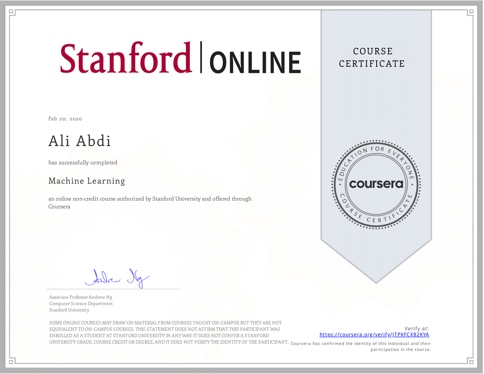 Supervised Machine Learning: Regression and Classification - Stanford University